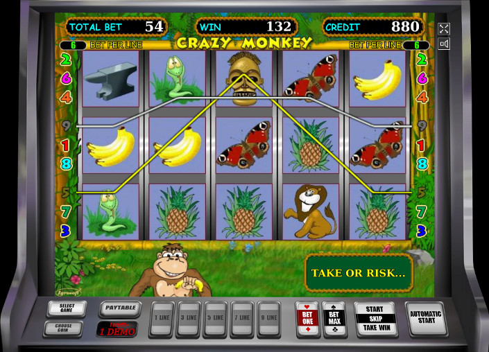 Игровой автомат Crazy Monkey - классические слоты в онлайн казино Вулкан Россия