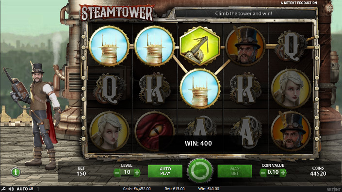 Игровой автомат Steam Tower - попробуй слоты NetEnt бесплатно в Вулкан казино онлайн
