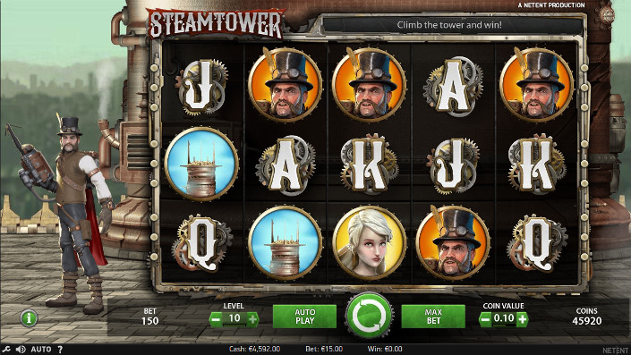 Игровой автомат Steam Tower — попробуй слоты NetEnt бесплатно в Вулкан казино онлайн